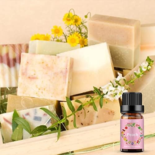 2 Óleo de fragrância de pêssego de pêssego 10 ml Óleo essencial de frutas - Óleos perfumados de pêssego premium para difusores, fabricação