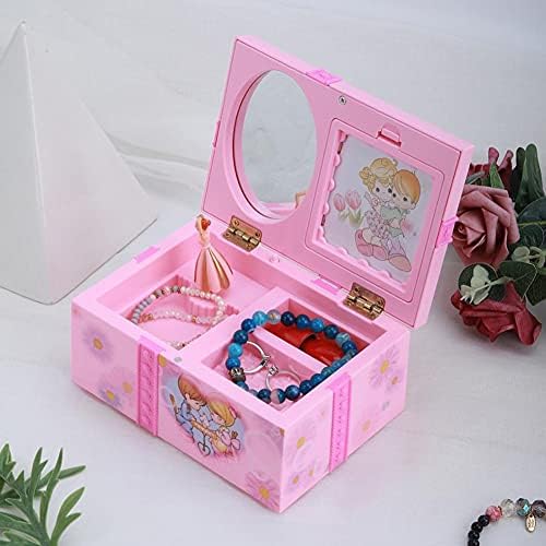 Caixa de música de dança rosa houkai pink menina ornamentos de decoração de casa caixa de armazenamento de jóias caixa de música