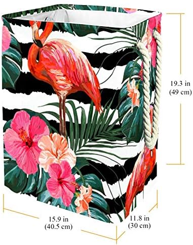 Folhas de palmeira tropical de verão floral semeyy Flamingo Hibiscus Lavanderia cesto de roupa suja de roupas sujas de roupa suja