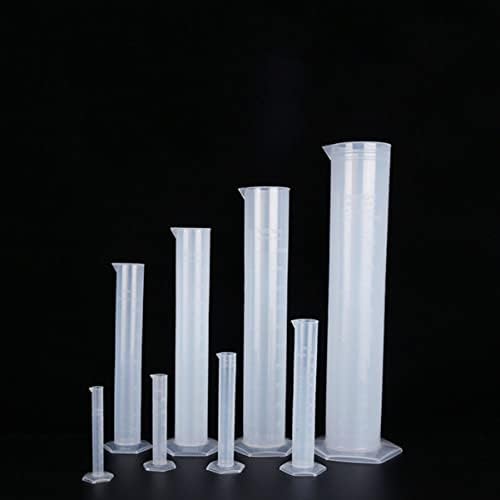 Tubos de teste de vidro de medição de copos de medição de nuobestices 5pcs medindo cilindros que medem cilindros de medição de plástico