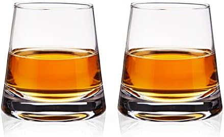 Viski Burke Whisky óculos com design de pirâmide, vidro de rochas, copos de cristal em ângulo para escocês e coquetéis,