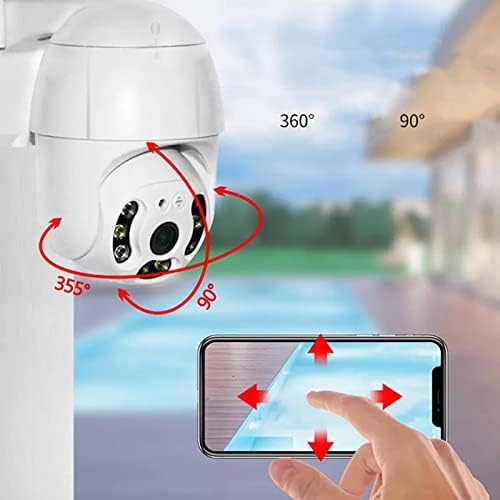 Câmera de segurança PLPLAAOO WIFI sem fio externo, câmeras sem fio para vigilância doméstica, 360 ° de larga angular HD Imagens claras imagens sem fio Notificação de alarme de detecção inteligente Câmera à prova d'água