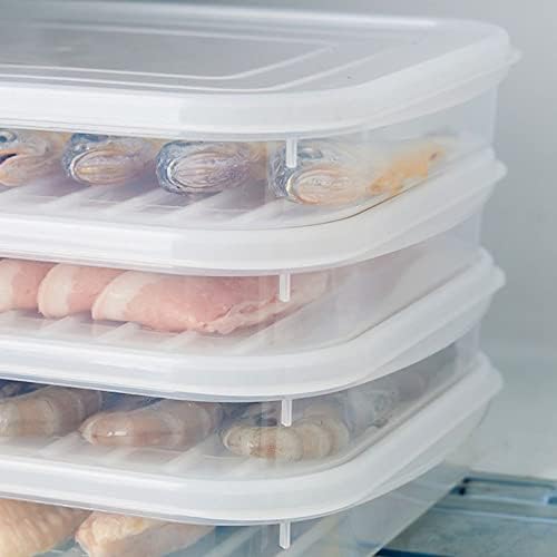 Recipientes de armazenamento de plástico, caixa de plástico plano para a organização da geladeira de cozinha recipiente