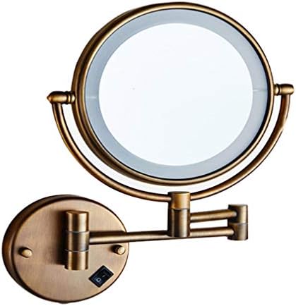 Espelho de maquiagem de vaidade com luzes, espelho de beleza de parede duplo de parede 3x espelho cosmético espelho 360 °