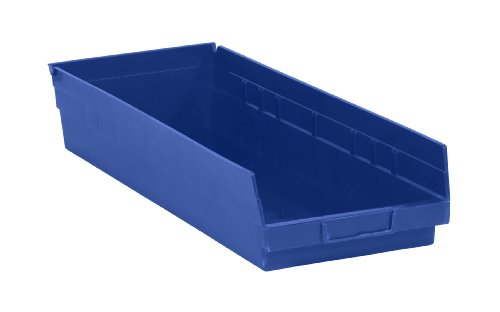 Libes de prateleira de armazenamento de plástico nidable aviditi, 23-5/8 x 8-3/8 x 4 polegadas, azul, pacote de 6, para organizar
