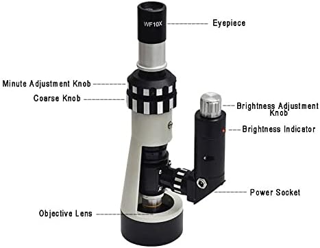 Acessórios para microscópio Acessórios portáteis Microscópio de microscópio metalúrgico Mini -microscópio monocular portátil com consumíveis de laboratório de polarizador