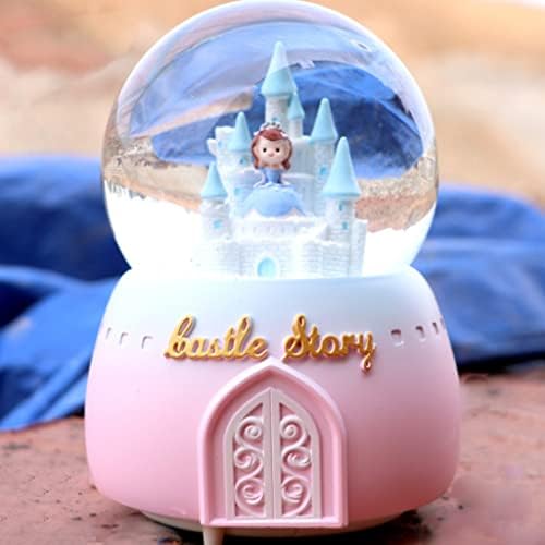 Luzes criativas do SELSD flutuando flocos de neve dentro da curva Castle Princess Glass Crystal Ball Box Box Birthday Gift