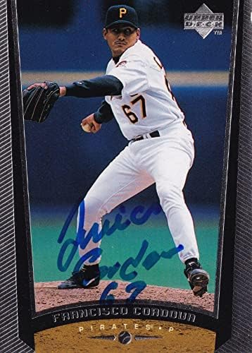 Francisco Cordova assinada automaticamente, 1999 Cartão de convés superior 177 Pittsburgh Pirates - Baseball Slabbed Cartis