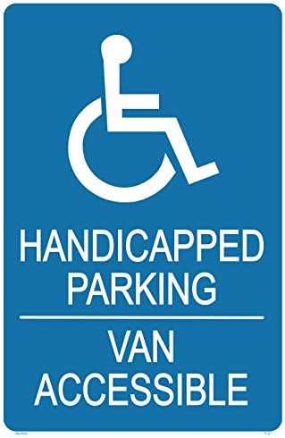 Sinal de estacionamento para handicap-estacionamento reservado para a cor de deficientes, cor e proteção UV para durar mais, de metal pesado sem ferrugem 14 x10 0,04 3M Reflexivo