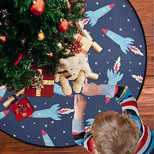 VISESUNNY Blue Rocket Star Estrela de Natal Treça do tapete Protetor de tapete de piso absorvente bandeja de bandeja de