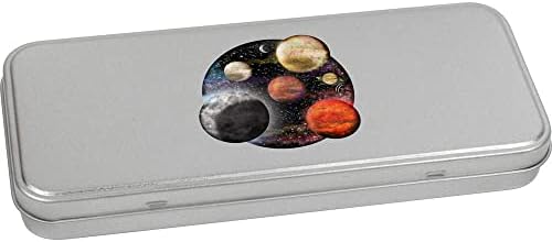 Azeeda 'Planets & Universo' Metal Articled Stationery Tin / Storage Box