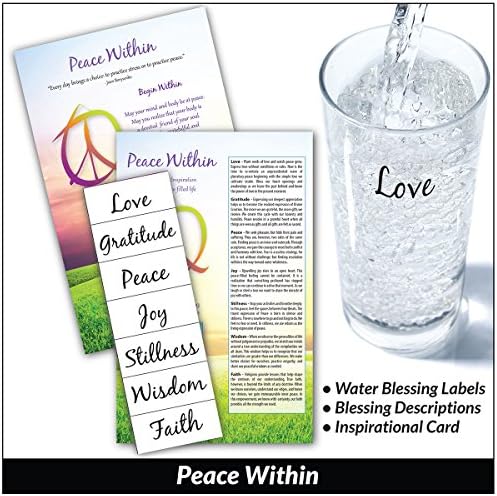 Etiquetas de bênção da água - paz interior