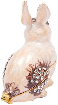Mão de qifu pintado de coelho esmaltado estilo coelho decorativo jóias de jóias caixa de bugigangas de bugiganga exclusiva para decoração