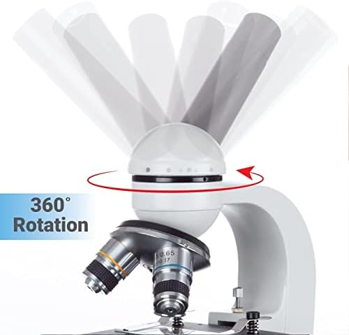 Microscópio monocular composto M150C-MS AMSCOPE, oculares WF10x e WF25X, ampliação 40x-1000x e peças de lâminas de microscópio