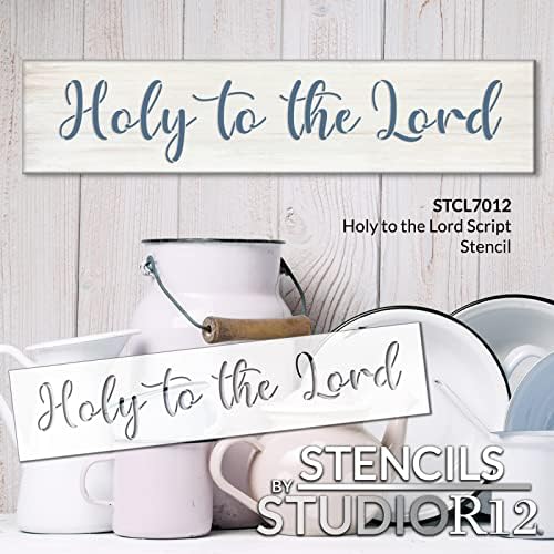 Holy to the lord script estêncil por Studior12 - Selecione Tamanho - EUA Made - DIY Bíblia Palavra Arte e Fé Decoração de