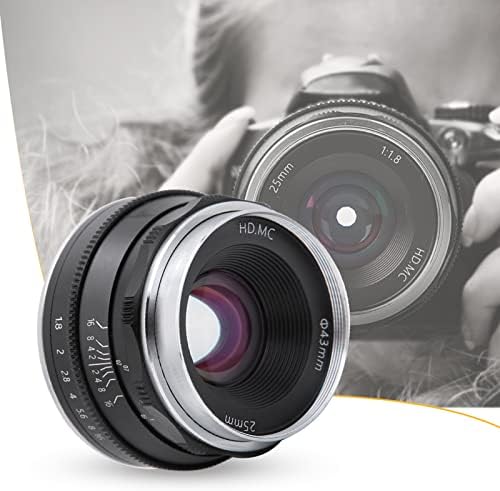 Lente de câmera sem espelho de metal jeanoko, metal premium 12 lâminas de abertura Multi camadas 25mm F1.8 Lente de câmera 25mm F1.8 para Z7 para Z50 para Z6