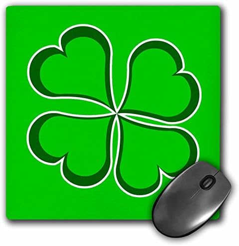 3drose LLC 8 x 8 x 0,25 polegadas Lucky Green Four Folhas Cluve Mouse Pad