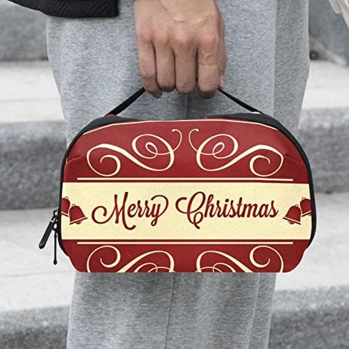 Bolsa de maquiagem do Red Feliz Natal para bolsa portátil de viagens portáteis para saco de beleza para mulheres para mulheres