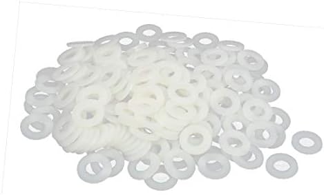 X-dree m10 x 20mm x 2mm lavadoras de nylon espaçadores de gaxas precedentes 200pcs (m10 x 20 mm x 2 mm arandelas planas de nylon separadores juntas sujetador blanc-o apagado 200pcs