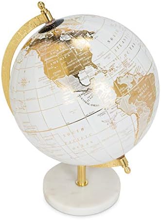 Coleção Abbott 57 Latitude-18 Globe em Stand, White/Gold