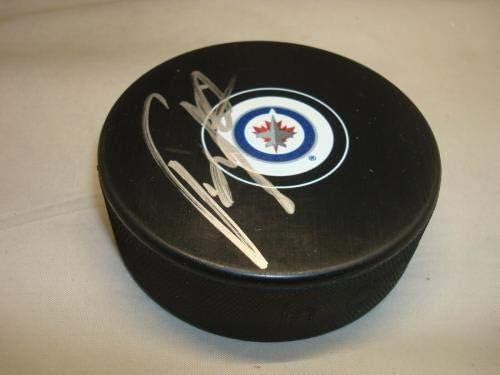 Tyler Myers assinou o Winnipeg Jets Hockey Puck autografado 1e - Pucks autografados da NHL