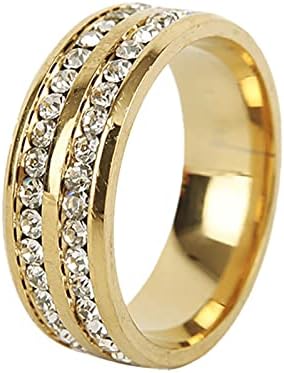 Candas de casamento para mulheres eternidade anel de ouro banhado cúbico zircônia eternidade anéis de noivado empilhável anel