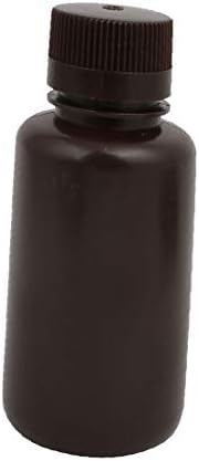 X-Dree 60mm dia 140 mm de altura 250 ml HDPE Retângulo de plástico de boca pequena marrom de boca (60 mm de diámetro 140 mm de altura 250 ml hdpe retángulo de plástico pequeña boca botella marrón