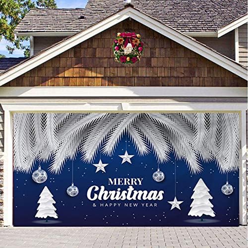 Próximo tempo de Natal de Natal porta de garagem ao ar livre Tapestry Pano de férias decoração de pano de fundo combinando penduramento