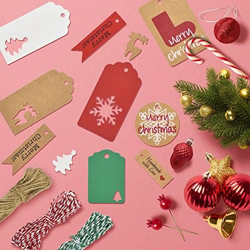 240 PCs 12 etiquetas de presente de Natal diferentes tags penduradas com padrões de árvores de neve de neve para