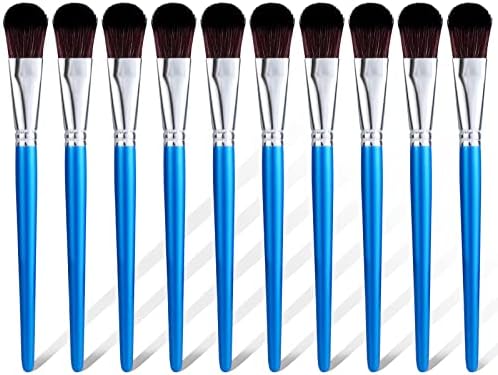 Brush de limpeza de 10pcs para pintura acrílica, pincéis de mistura oval de 1 polegada para pintura acrílica, pincéis com