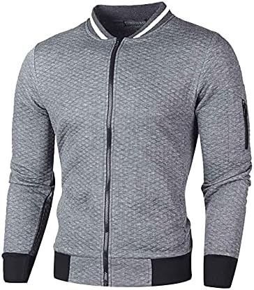 Jaqueta quente para masculino outono jaqueta de moda de inverno colorido de cor sólida moletom cardigan zíper