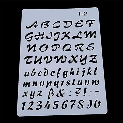 Estênceis de letras, letra e número de estêncil, pintura de papel artesanato alfabeto e número de estênceis de estênceis