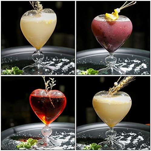 Doitool 1PC Creative Love Heart Cocktail Cup- Coração de vidro em forma de coração