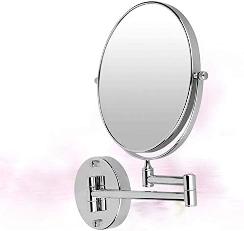 Zaahh cromo redondo de dupla face 360 ​​grau 7x espelho de ampliação de 8 espelhos espelhados espelhados montados na parede espelhos cosméticos para barbear
