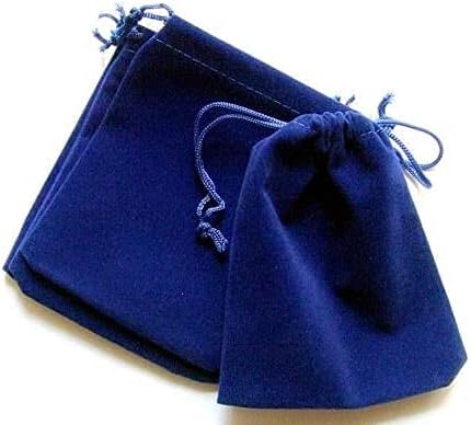 Blue Velvet 5x5 polegadas Aprox Potli Gift Bolsa Bolsa Bola Cores Diseturados para o Natal Diwali Aniversário de Páscoa Desenho de Aniversário