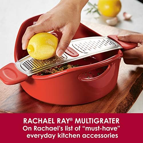 Rachael Ray Ralador de aço inoxidável, vermelho pequeno