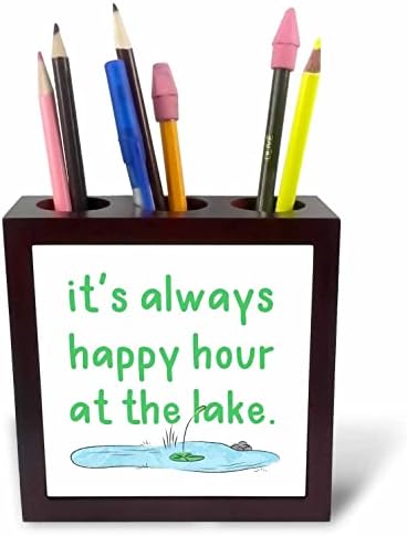 3drose, é sempre happy hour no lago - portadores de caneta de telha