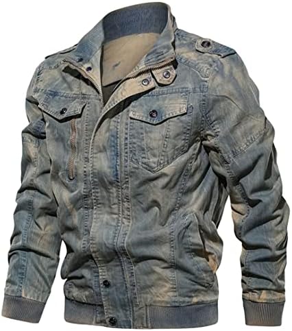 Jeans de bombardeiro masculino Spring Autumn vintage Demin Jacket Streetwear