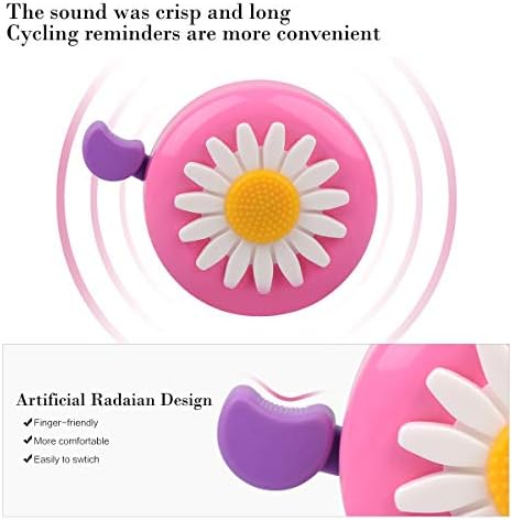 U-Lian Kids Fladers Purple e Bike Bell For Girls-1 Pack Flower Bicycle Bell Com 2 pacote de pacote Tiro de scooter para acessórios