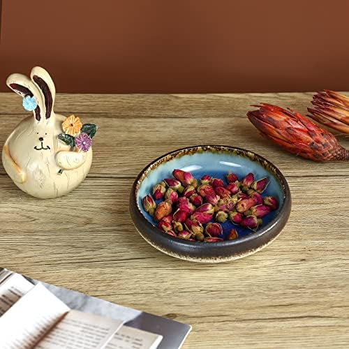 tigela decorativa cerâmica de 2pcs 2pcs, pratos de cerâmica artesanais, placa de frutas de cerâmica, pratos decorativos versáteis, placas de salada, grés artesanal.