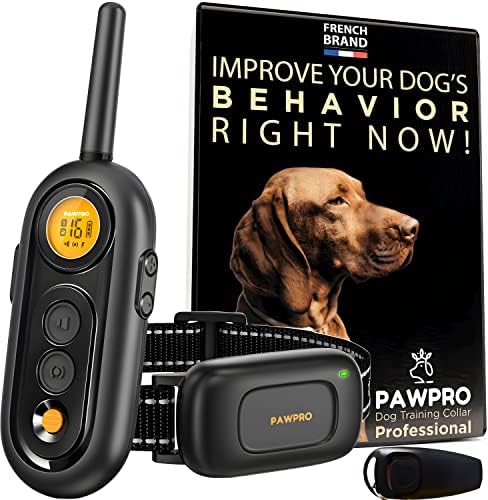 PAWPRO DOG SHOT SCOLAR | Colar de treinamento de cães elétricos com remoto | 3 modos BEEP CHOQUE DE VIBRAÇÃO | Design de luxo