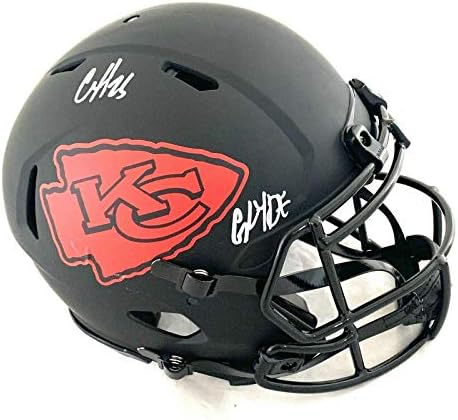 Clyde Edwards -Helaire assinou os chefes do FS Eclipse Authentic Helmet JSA WIT081524 - Capacetes NFL autografados