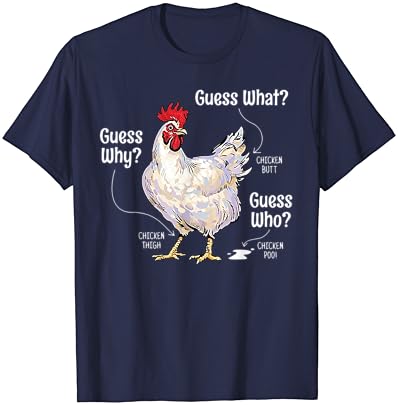 Camisa de fazenda de animais engraçada, adivinhe que camiseta de design de butt butt de frango