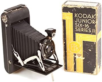 Câmera dobrável Art Deco na caixa