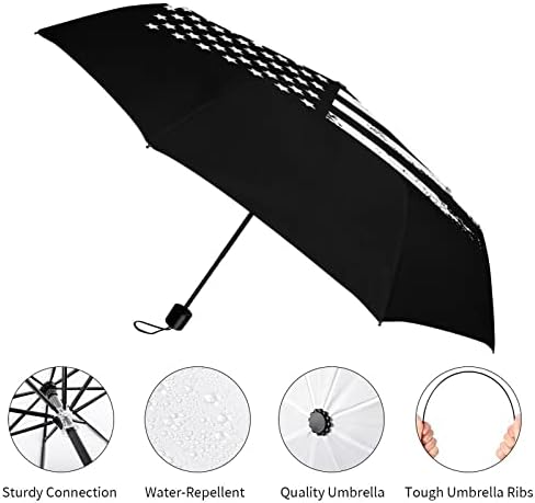Mecânico de avião American Flag Umbrella Umbrella portátil Guarda dobrável do vento para chuva Automotor aberto