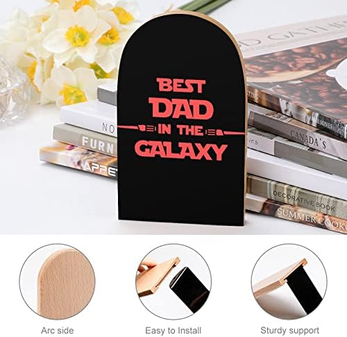 Melhor pai do Galaxy Bookends Wood 1 Par de Livro Tonas Impresso Stands Decorativa