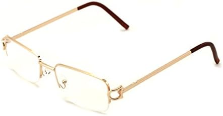 V.W.E. Estrutura retangular Lente limpa Designer de meio aro óculos de metal óculos de metal