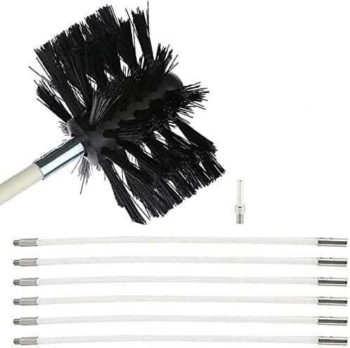 Chimney Sweep Kit Kit Kit de escova de limpeza, escova de nylon de caldeira de chaminé Brush de limpador dobrável para limpar a parede interna tubular da chaminé, tubo de secador, fogão