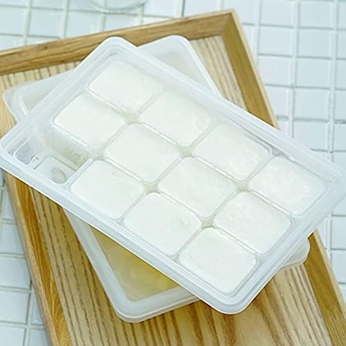 Caixa de armazenamento de plástico da caixa de bento AMAYYABDH para geladeira, design de grade, pode ser usado para congelar cubos de gelo, leite, etc.