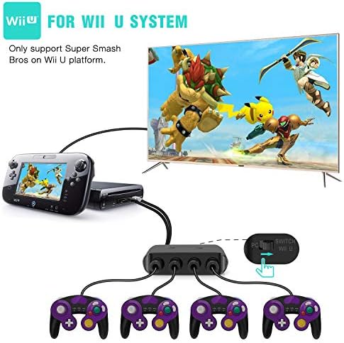 Adaptador YCCTeam para controlador GameCube, adaptador Super Smash Bros Ultimate para Wii U, Switch, PC. Apoie o Turbo e o botão doméstico. Nenhum motorista e nenhum adaptador de atraso para gamecube
